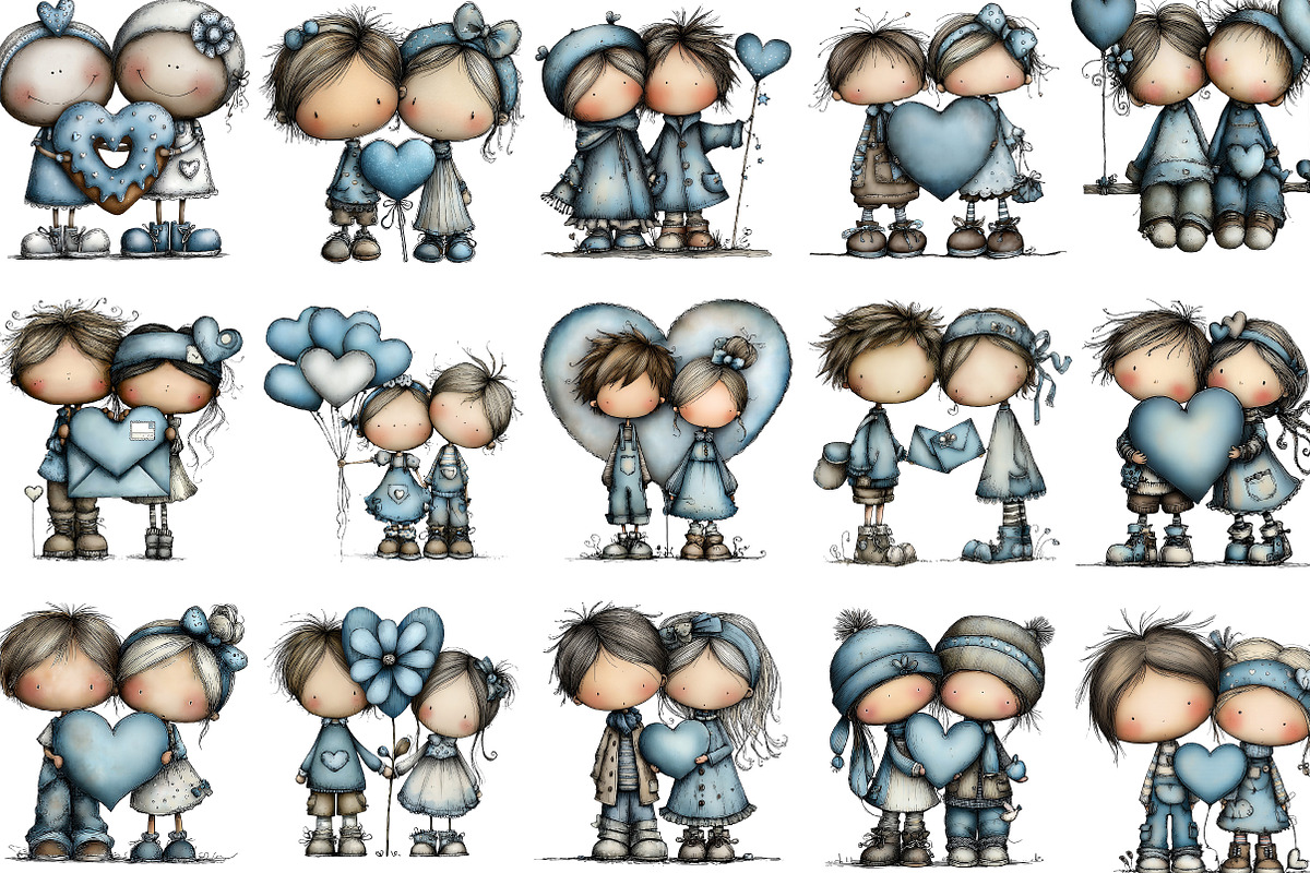Quirky Valentine Clipart, an Illustration by designcity5 (Photo 2 of 5)