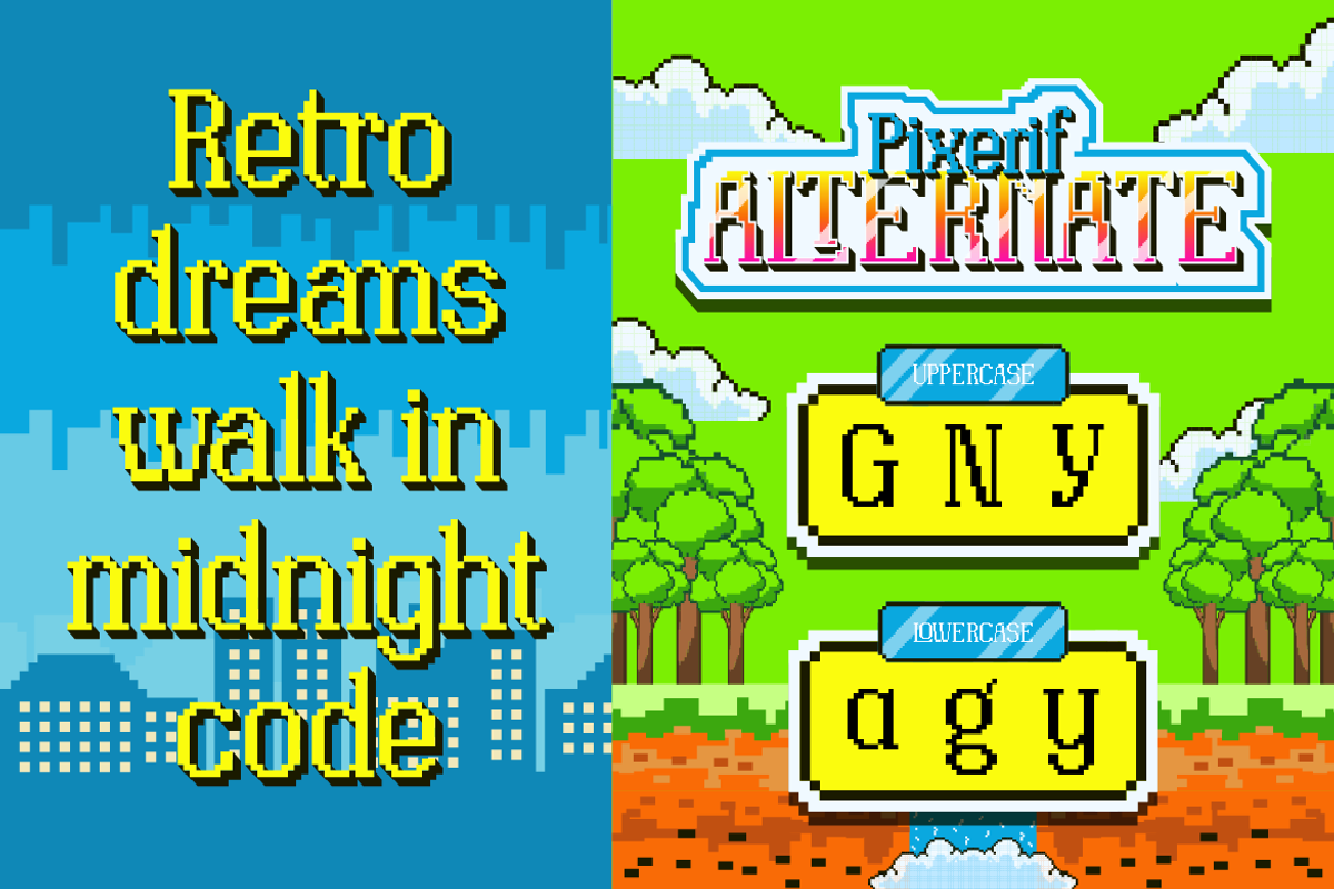 Pixerif - 8 Bit Gaming Font, a Font by Artisan Themes (Photo 6 of 12)