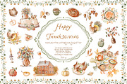 Thanksgiving Watercolor Collection, an Object Graphic by LenArt (Thumbnail 1 of 14)