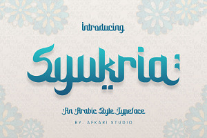 Syukria - An Arabic Style Typeface, a Handwritten Font by Afkari Studio