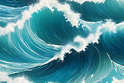 Ocean Waves, a Decorative Illustration by h.utomo (Thumbnail 11 of 31)