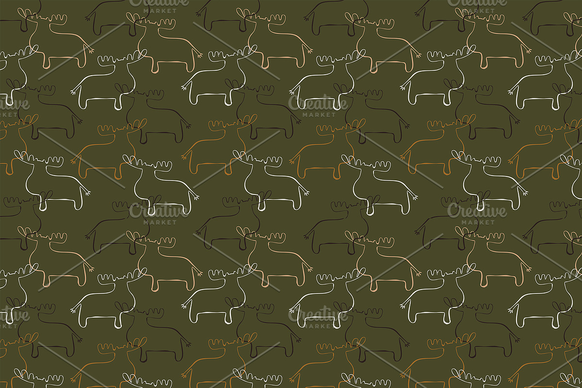 Forest dwellers - funny elks, a Pattern Graphic by Tanna.ART (Photo 5 of 7)