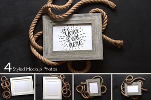 Nautical Rope Picture Frame Mockup
