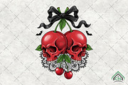 Spooky Cherry Halloween Bow PNG, an Illustration by Craft Nest (Thumbnail 1 of 6)