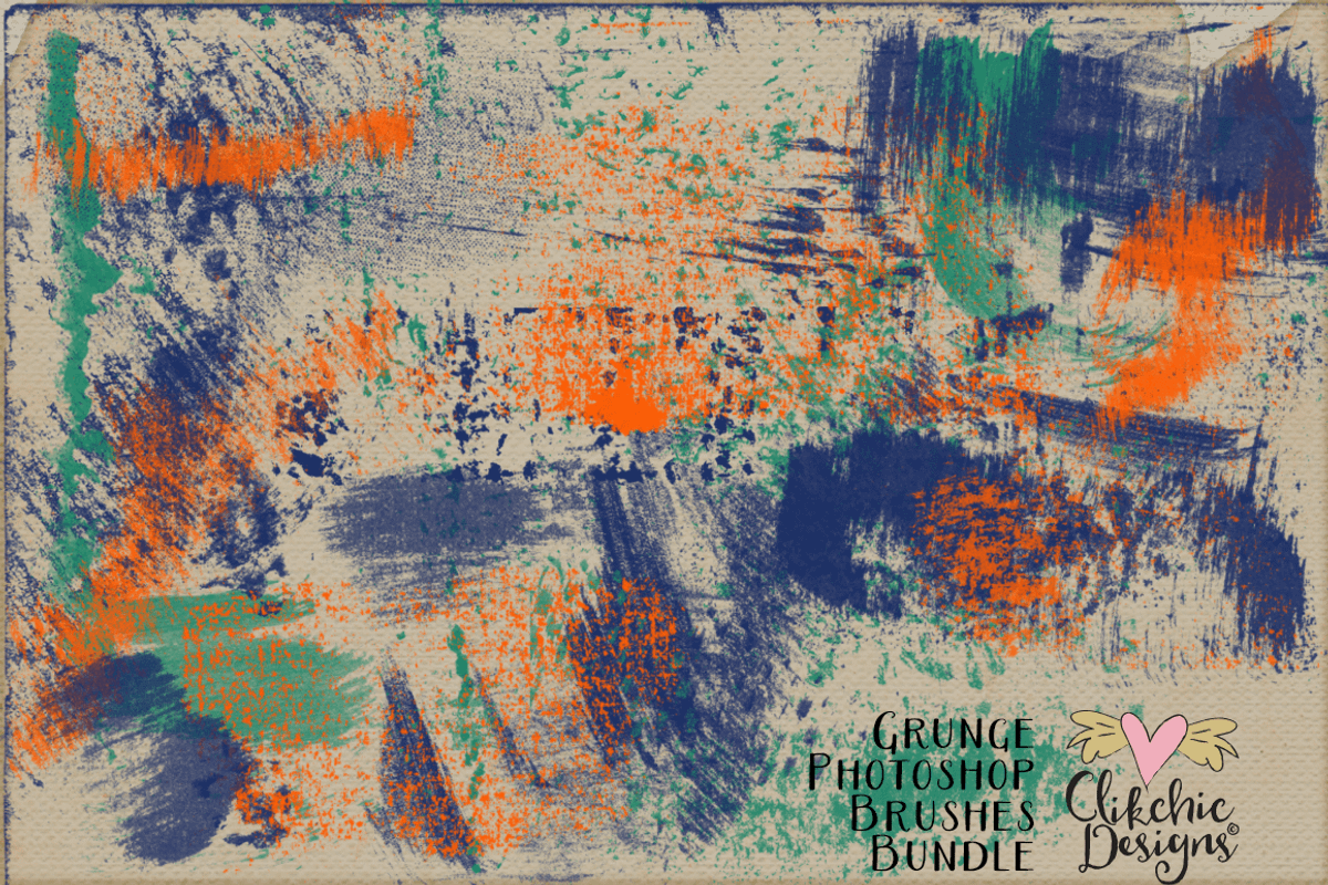 Grunge Texture Photoshop Brushes 50%, a Brush Add-On by Clikchic Designs (Photo 4 of 13)