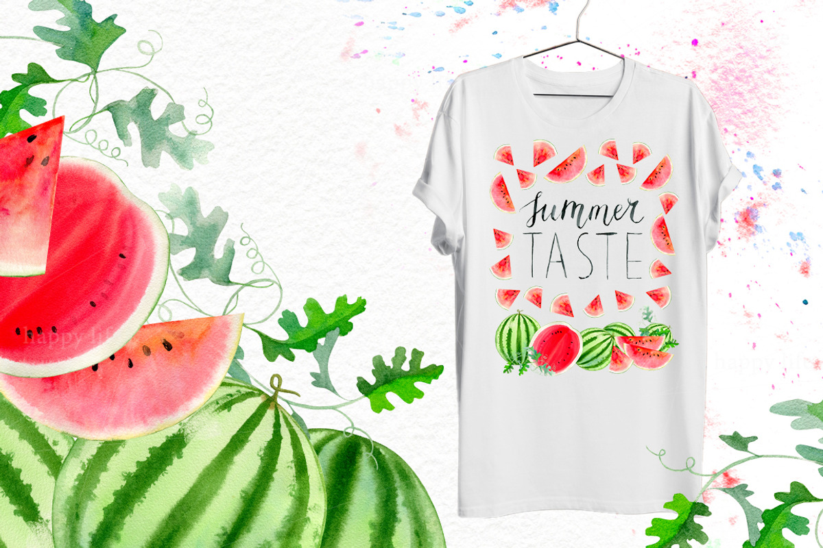 Watermelon watercolor kit, a Food Illustration by Elegantia (Photo 7 of 8)