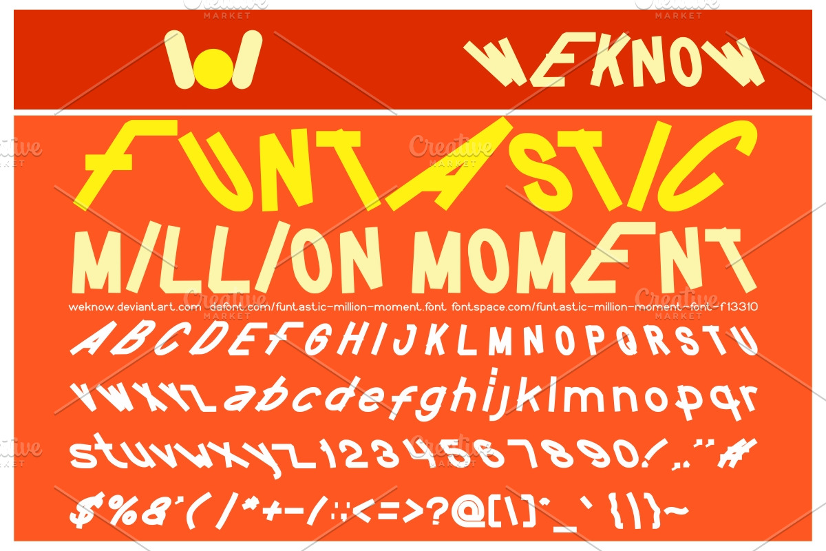 funtastic million moment font preview 4
