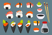 Collection Cute Sushi Illustrations, a Food Illustration by ArtVarStudio (Thumbnail 2 of 3)