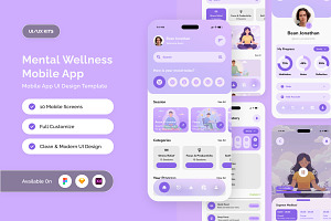 Calmara - Calm Wellness App UI Kit, an App Template by twinstd