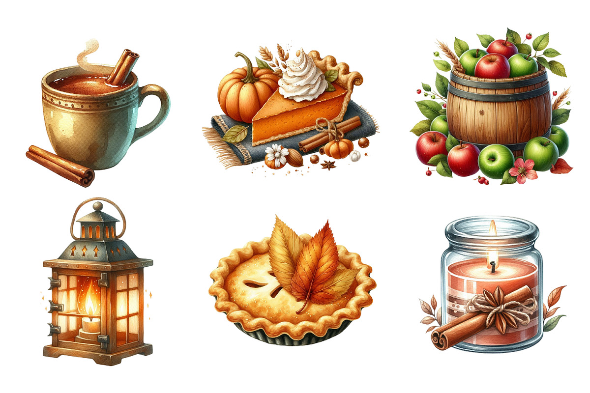 Fall Thanksgiving Clipart, an Illustration by SinaCreation (Photo 4 of 4)