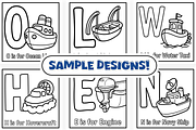 Boat & Ship ABC Coloring Book, an Education Illustration by Craftsbeefy (Thumbnail 3 of 4)