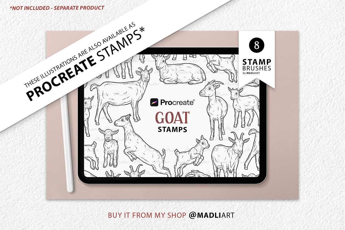 Goat & Baby Goat SVG Clipart Set, an Animal Illustration by MadliArt (Photo 4 of 4)