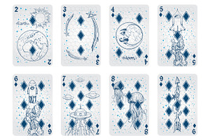 Playing Cards. Space.