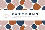 Watercolor Seamless Patterns, a Pattern Graphic by Basia Stryjecka (Thumbnail 1 of 15)