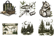 Hand Drawn Outdoor Camping Clipart, an Illustration by Designking (Thumbnail 4 of 5)