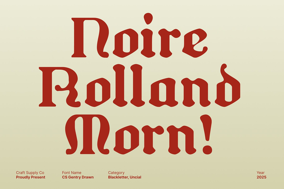 CS Gentry Drawn, a Blackletter Font by Craft Supply Co. (Photo 2 of 8)