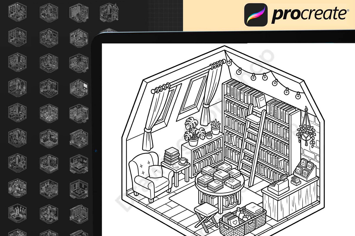 65 Procreate Isometric Stamps, a Brush Add-On by DrawingStoryShop (Photo 6 of 6)