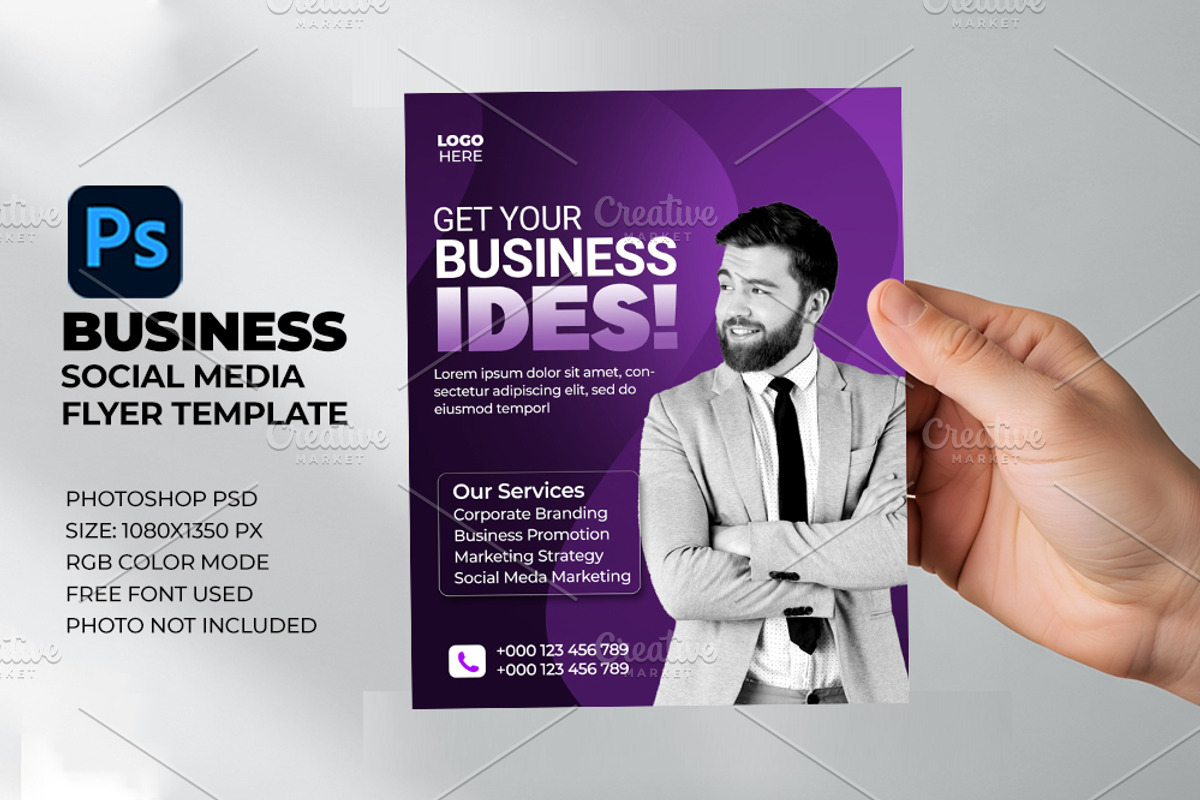 Business Social Media Flyer Template, a Social Media Template by Artonix (Photo 1 of 3)