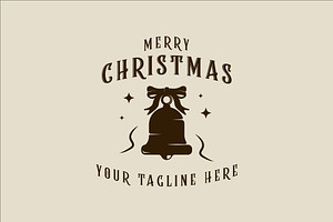 christmas bell logo vintage vector, a Branding & Logo Template by zyxroun shop