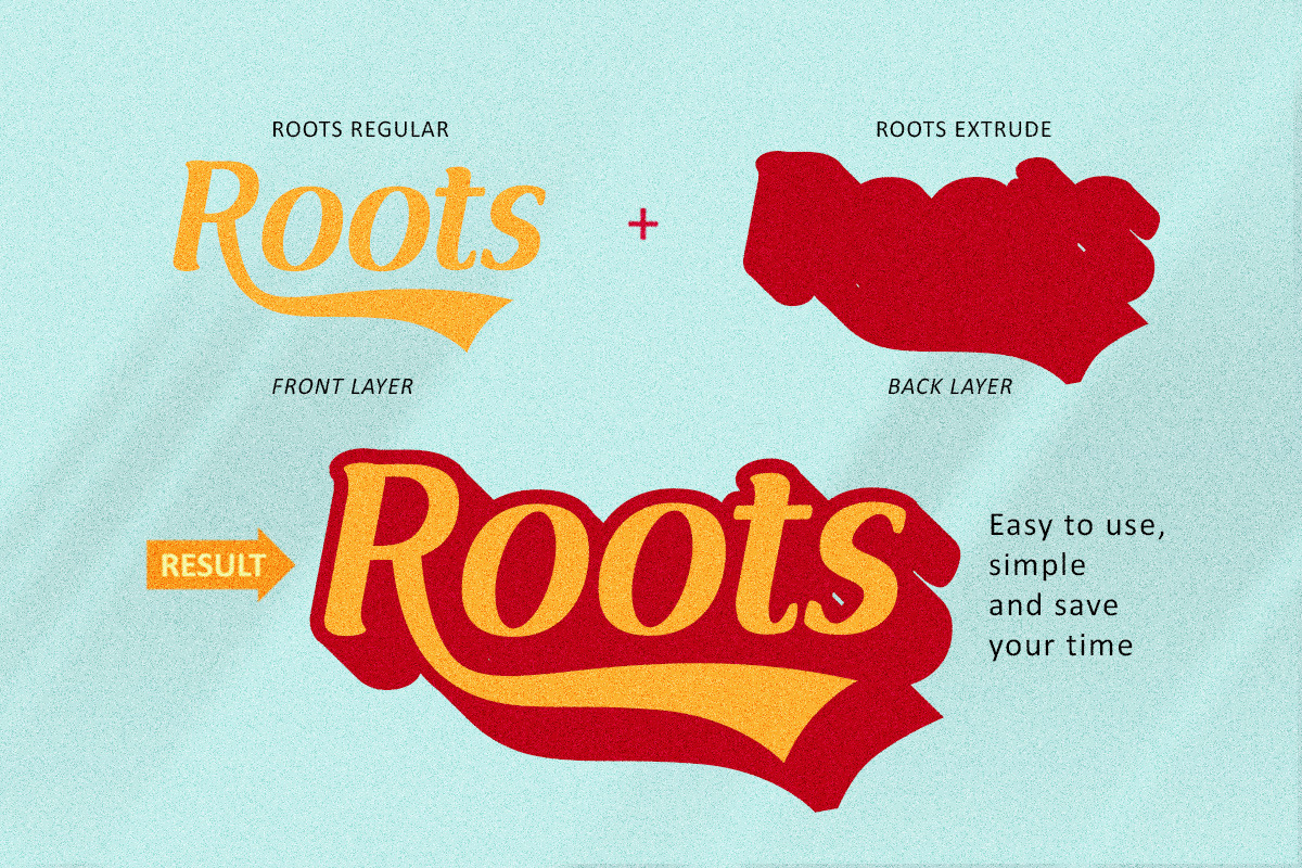 Roots - Modern Retro Font, a Script Font by HIRO.std (Photo 8 of 11)