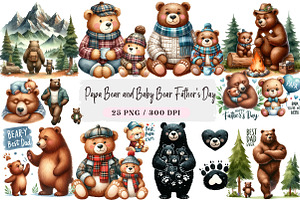 Papa Bear and Baby Bear Father's Day, an Illustration by DreamArtGraphic