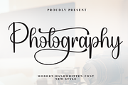 Photography | Script Font, a Handwritten Font by Scratchones (Thumbnail 1 of 9)