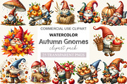 Autumn Gnomes Clipart, a Work Illustration by cherrydesign (Thumbnail 1 of 3)