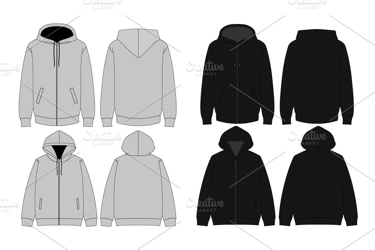 Sweatshirt Hoodie Template Set