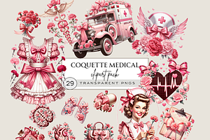COQUETTE MEDICAL CLIPART PACK, an Object Illustration by Daring Digies