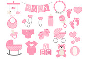 Vector Baby Clipart in Pink, an Illustration by Amanda Ilkov (Thumbnail 2 of 2)
