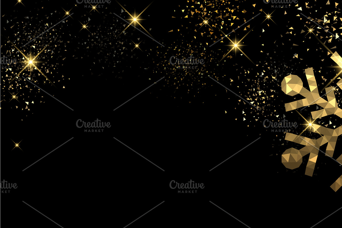 Christmas golden snowflakes set, a Decorative Illustration by Vjom (Photo 3 of 6)