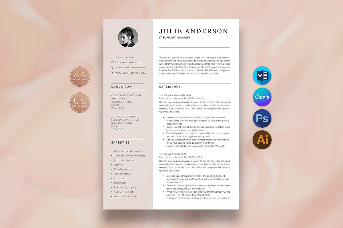 Resume Template, a Resume Template by DesignDevisers (Photo 1 of 10)