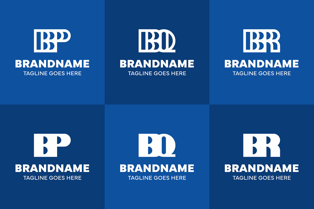 Letters BP BQ BR Monogram Logo Set, a Branding & Logo Template by Pray Art Design Studio (Photo 2 of 2)