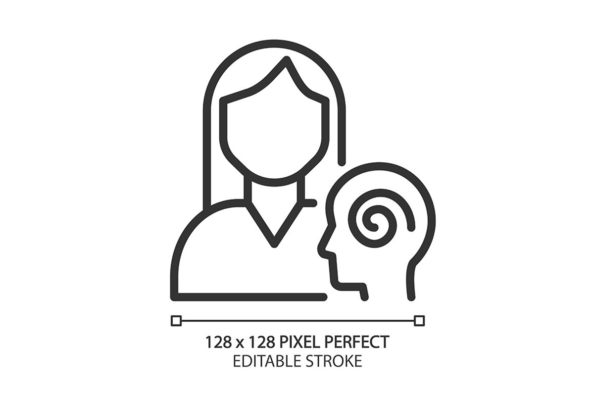 Psychiatry pixel perfect linear icon, an Outline Icon by IMG Visuals