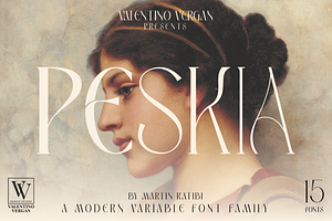 Peskia - Variable Font Family, a Serif Font by Valentino Vergan
