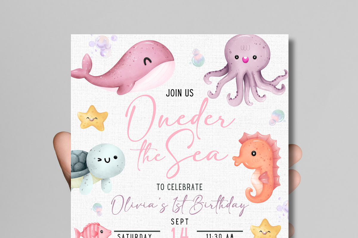Oneder the Sea Birthday Invitation preview 6