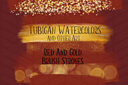 8 Red and Gold Brush Strokes perfect, a Texture Graphic by Tubigan Art (Thumbnail 2 of 3)