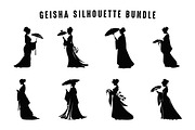 Geisha Silhouette Vector art Set, a Person Illustration by Gfx Expert Team (Thumbnail 2 of 3)