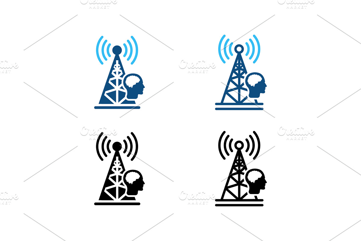 Telecommunication tower brain icon, an Outline Icon by Design Store (Photo 2 of 2)