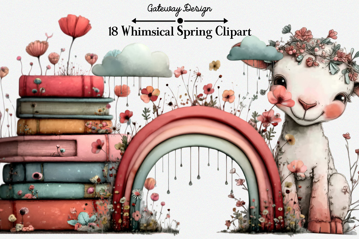 Whimsical Spring Clipart, an Illustration by GatewayDesign (Photo 1 of 5)