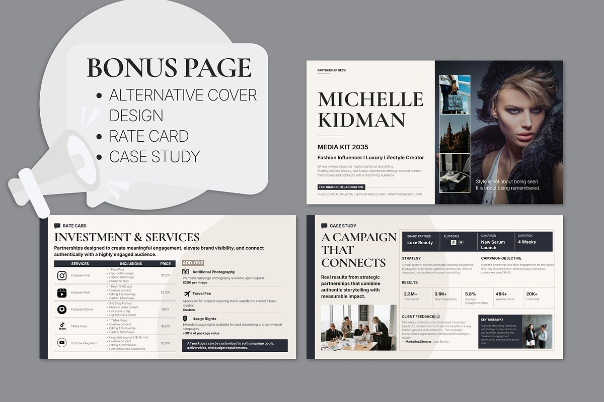 Media Kit Canva Template, a Brochure Template by Oshin Design (Photo 6 of 8)