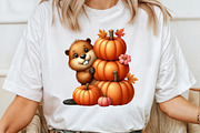 Watercolor Autumn Cute Beaver, an Illustration by Pixels.Craft (Thumbnail 4 of 7)