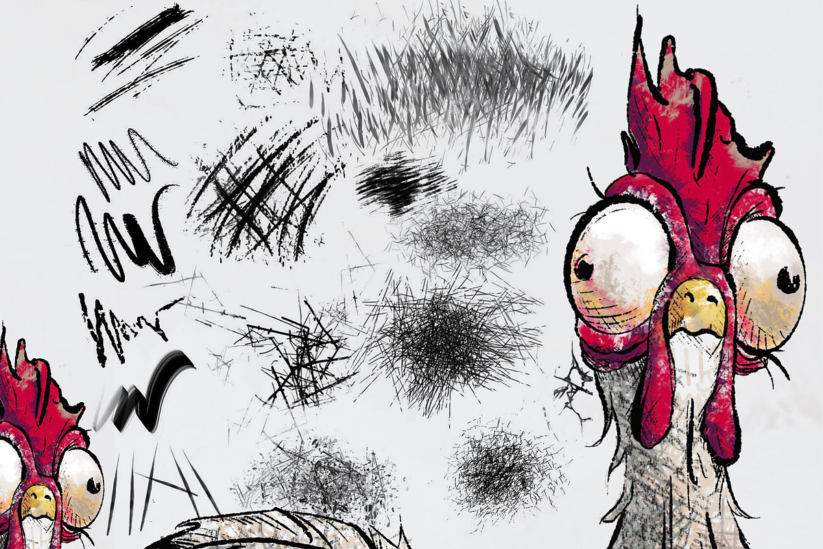 Chicken Scratch Procreate Brushes, a Brush Add-On by Annex1 (Photo 2 of 4)