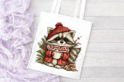 Whimsical Raccoons Christmas Clipart, a Seasonal Illustration by Canvas Craft (Thumbnail 8 of 10)