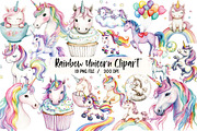 Rainbow Unicorn Clipart, an Illustration by Libby Wishes (Thumbnail 1 of 5)