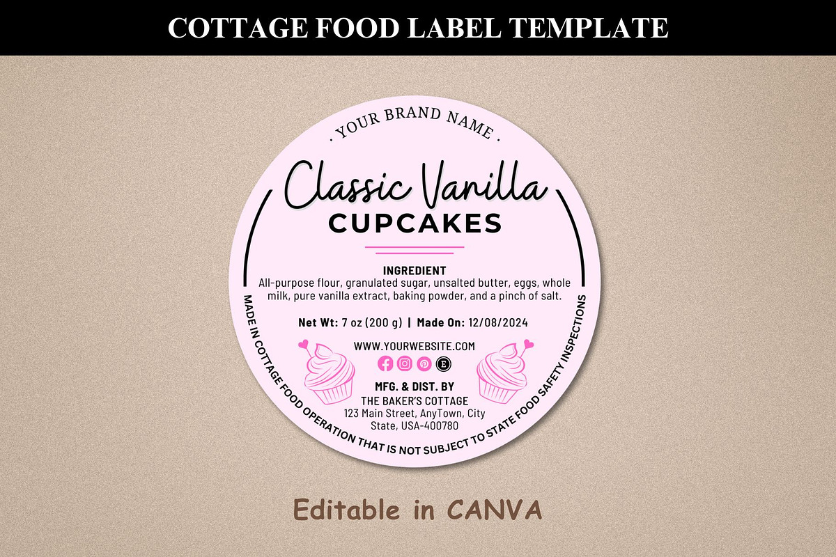 Cottage Food Label, Home Baked Label, a Stationery Template by Coral Beauty (Photo 1 of 5)