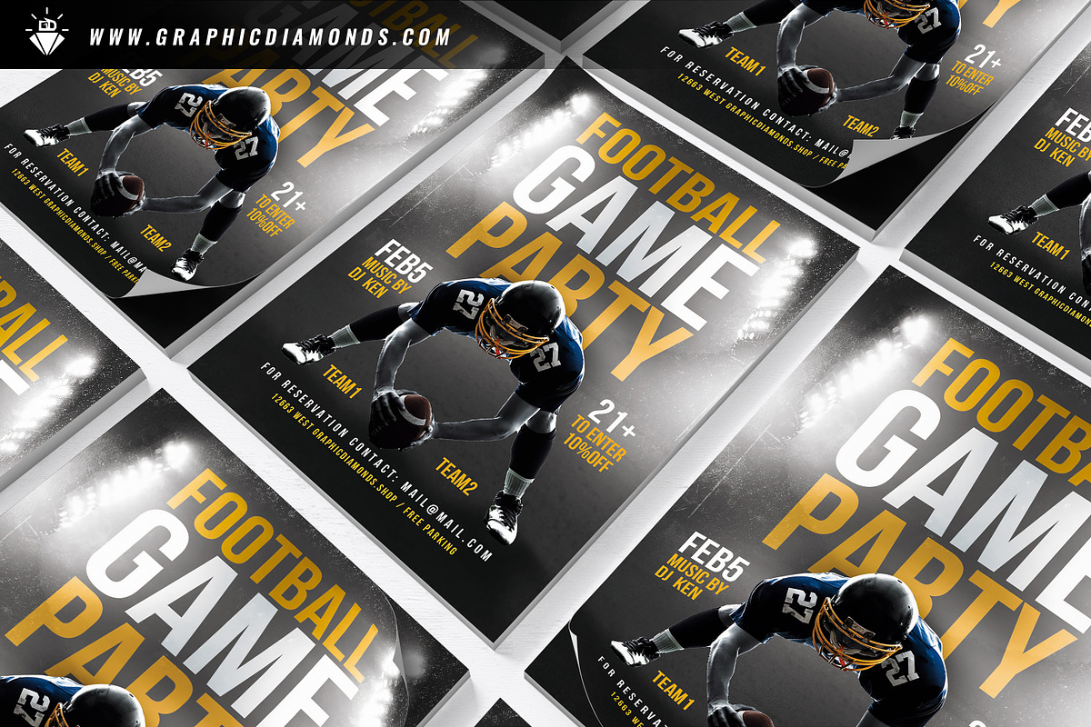 Football Flyer, a Flyer Template by GraphicDiamonds (Photo 5 of 6)