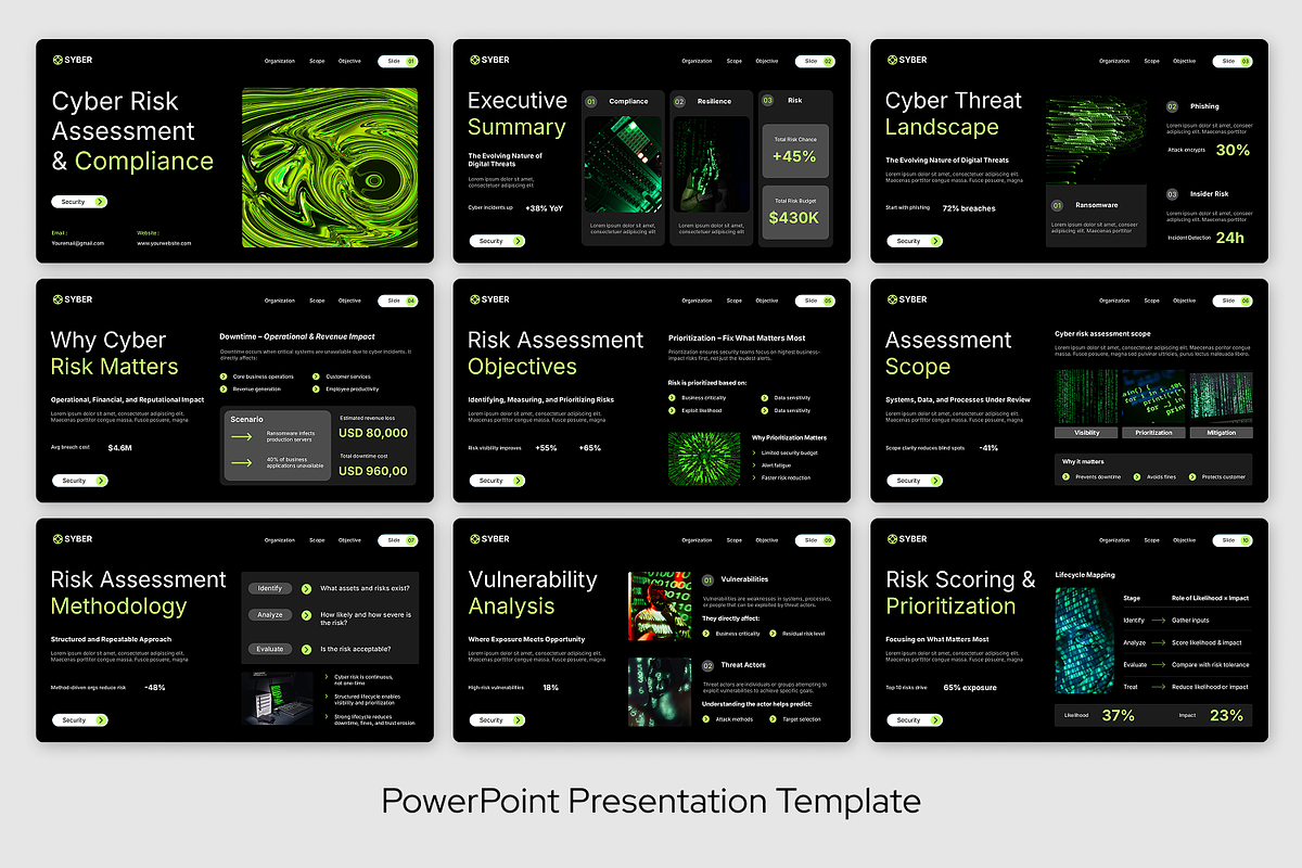 Cyber Risk Assessment & Compliance, a Presentation Template by Sixtemp (Photo 2 of 3)