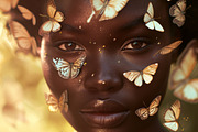 Girl with butterflies. 66 images, a Person Illustration by Handmadefont (Thumbnail 5 of 14)