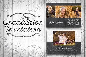 Graduation Invitation - Chalkboard, a Card Template by Nathan Knight Design